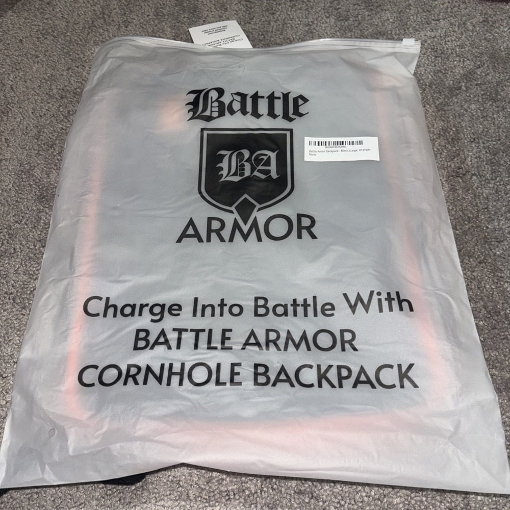 Battle Armor Cornhole Backpack for Bags (large, Black+Orange) - Picture 2 of 6